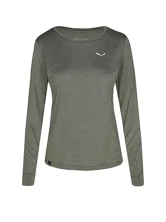 SALEWA | Damen Funktionsshirt Puez Melange Dry'Ton | dunkelgrün